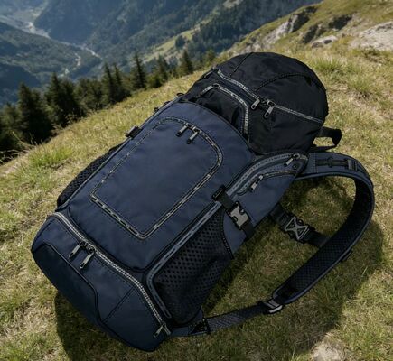 Nefes alıcılık için örgü arka paneli ile 5 bölme açık hava spor çantası - Geziler ve yürüyüşler için hafif spor çantası