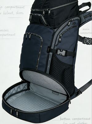 Suya Dayanıklı Polyester ve Nefes Alabilirlik İçin File Arka Panelli Özelleştirilmiş Logolu Outdoor Spor Çantası