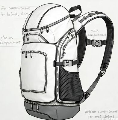 Nefes Alabilirlik İçin Özelleştirilebilir Renkler ve File Arka Panel ile Suya Dayanıklı Polyester Outdoor Spor Çantası