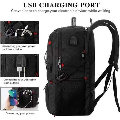 Özel spor spor spor çantası Su geçirmez okul yolculuğu sırt çantası ayakkabı bölmesi ile USB şarj portu